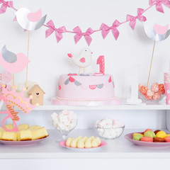 2 Pack Pink Bow Garland Banner Pre-Strung, Coquette Birthday Decorations Satin R