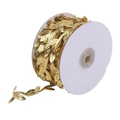 Flexible 30m Leaf Ribbon in Gold and Silver for DIY Crafts and Elegant Events