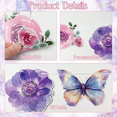 2PCS Flower Butterfly Garland, Floral Butterfly Party Decorations Vintage Wildfl