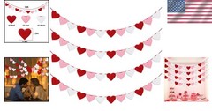 Romantic Red Pink White Heart Banner for Weddings & Valentine’s Celebrations