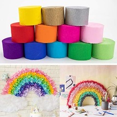 Crepe Paper Streamers 12 Rolls 984ft Rainbow Colors Party Wedding Birthday