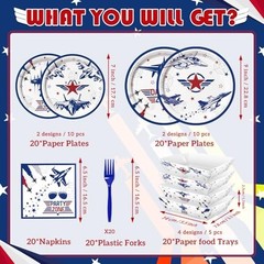 «Fighter Jet Birthday Party Supplies – Military Air Force Plates & Napkins Set,