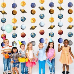 8 Pieces Space Hanging Decorations Solar System Planets Paper Garlands Outer …