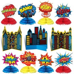 Funrous 11 Pieces Hero Party Decoration Honeycomb Centerpieces Classic