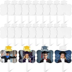 12 Pcs Sublimation Graduation Fans Blank with Handle 6.7 x 6.3 Personalized D…