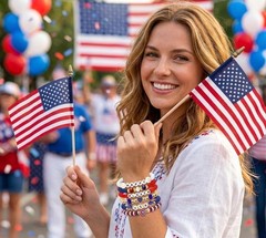 Express Your American Pride with Comfortable Red, White & Blue Beaded Bracelets