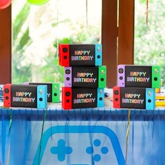 Party Decorations 16 Pack – Video Game Party Favor Boxes for Kids Boys 8-12 –