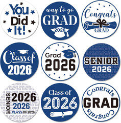 504Pcs Class of 2026 Graduation Stickers Congrats Grad Party Favor Candy Labels