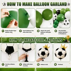 Soccer Balloon Garland Arch Kit for Boys Party Decorations, Green Black White…
