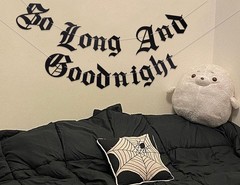 Gothic Letter So Long And Goodnight Banner – Funeral 30th Birthday Banner – E…
