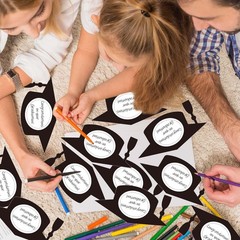 50Pcs Graduation Hat Cutouts Grad Black Caps Tassel Paper Cut-Outs with 100Pc…