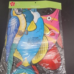 4 Large Pieces Ocean Fish Exotic Birds Cutouts Bag of Chips 2012 Tropical Theme