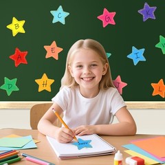 120 PCS Confetti Star Cutout Assorted Colors Paper Bulletin Board Decor