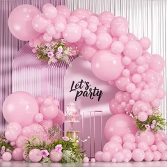 114pcs Light Pink Balloon Garland Arch kit, 18 12 10 5 inch Pastel Pink Latex…