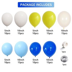 Royal Blue Yellow Lemon Balloon Garland Arch Kit with 142pcs Latex Balloons f…