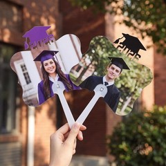 12 Pcs Sublimation Graduation Fans Blank with Handle 6.7 x 6.3 Personalized D…
