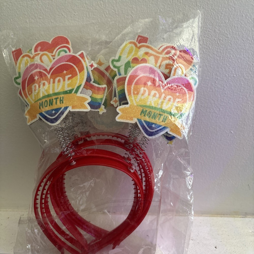 10 pk Multi-color Pride Spellout Headband Pride Festival Rainbow Accessory