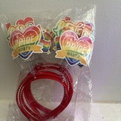 10 pk Multi-color Pride Spellout Headband Pride Festival Rainbow Accessory