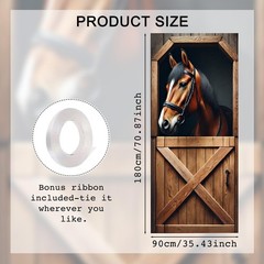Horse Themed Door Cover Polyester 70.87×35 Inches, Elegant Decor for Home Ent…