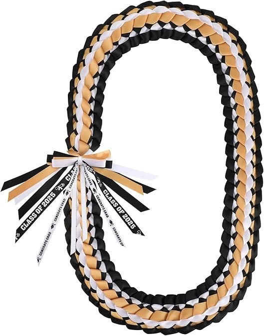 Black, White, and Gold Class of 2025 Leis/ NEW/ 2pc