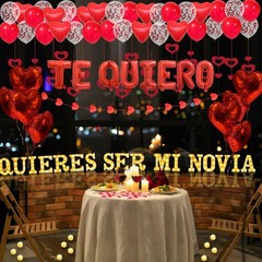 Quieres Ser Mi Novia Light Up Letters Proposal Decorations, 17Pcs 6.3″ Letter…