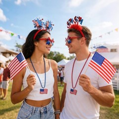 Patriotic Accessories Bulk Party Supplies 12 Pcs Star Sunglasses USA Headbands