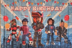 Roblox Party Set w 3x5FT Banner, Party Decoration And Accessories for 10 guests