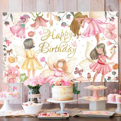Fairy Birthday Party Backdrop Fairy Birthday Party Decorations Floral Fairies Ba