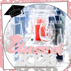 Pink And White Class Of 2026 Sign Graduation Party Decor Table Centerpieces
