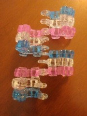 Flat Strollers Deco Charms Set of 12 (4) of each: Pink Blue & Clear-All See Thru