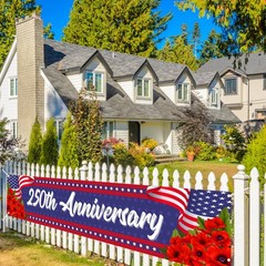 America 250th Anniversary Banner for Fence 4th of July Fourth of July Patriot…