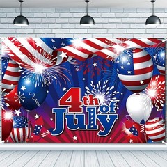 Large Red, White & Blue 4th of July Banner – Stunning Party Backdrop 71x45in