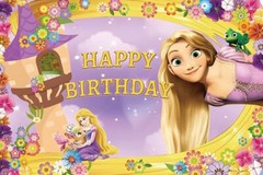 Tangled Rapunzel Backdrop Princess Birthday Party Background Decor Photo Banner