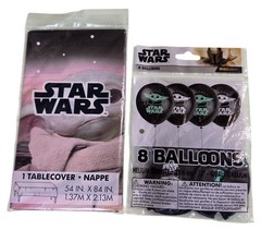 Unique Star Wars Mandalorian Grogu Tablecover & Balloons Party Lot