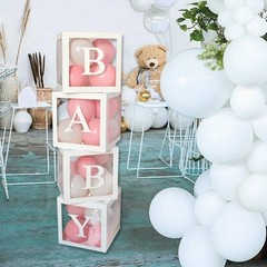 A-Z Transparent Letter Balloon Box Baby Shower 1st Birthday Party Decor DIY.
