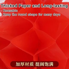 30Pcs Chinese Round Hanging Red Paper Lanterns Decorations 2024 New Year Decor