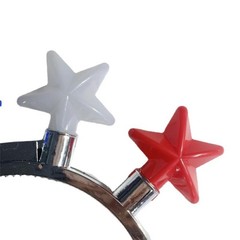 Light Up Red Blue White Star Headband for Women Men Fourth of July Celebration
