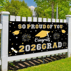 66×34″ 2026 Graduation Backdrop Banner Congrats Grad Class of 2026 Party Decor