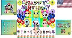 Birthday Party Decorations Supplies Balloons Banner Cake Cupcake Toppers