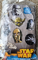 Star Wars Party Photo Booth Props 8 Count Darth Vader Yoda R2D2 C3PO Trooper New