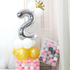 40 Inch Silver Large Numbers Balloons 0-9, Number 3 Digital 3 Helium Balloons, F