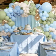 153pcs Sage Green and Blue Balloon Garland Arch Kit, Different Sizes 18 12 10…