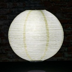 12″ Biege / Ivory Fine Line Premium Even Ribbing Paper Lantern, Extra Sturdy