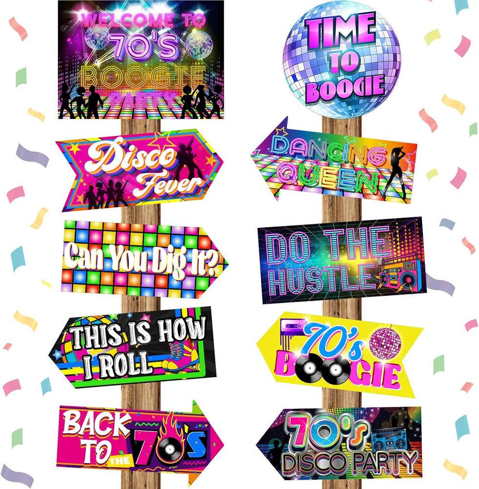 20 Pieces 70S Party Sign Disco Party Decorations Funny Disco Decor 1970S Signs C