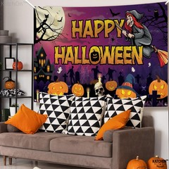 KatchOn Spooky Happy Halloween Banner – XtraLarge, 72×44 Purple and Orange