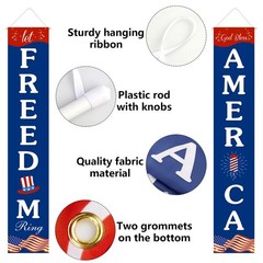 4th of July Decorations Hanging American Flag Banners Patriotic Decorations f…