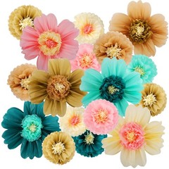 12 Pcs Large Colorful Tissue Paper Flowers 20″ Handcrafted Giant Fiesta Paper…