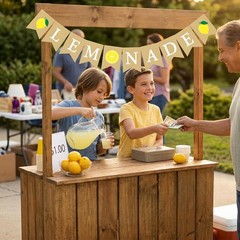 Lemonade Stand Banner for Kids – Rustic Lemonade Banner Sign for Lemonade Sta…