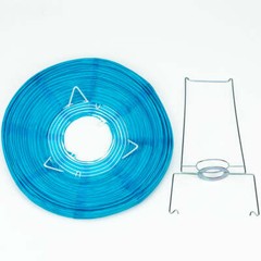 Turquoise Blue Round Centerpiece Candle Lantern w/ Fine Lines (Lantern Only)