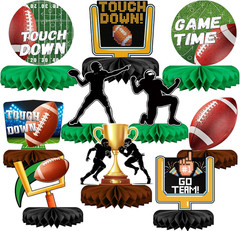 Football Party Table Decorations | Football Birthday Honeycomb Centerpieces Tabl